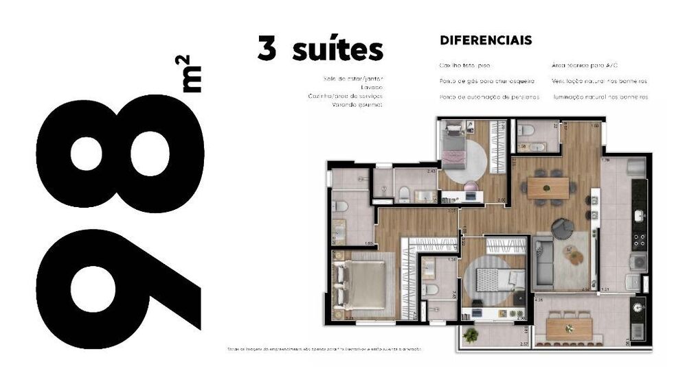 Apartamento à venda com 3 quartos, 98m² - Foto 4