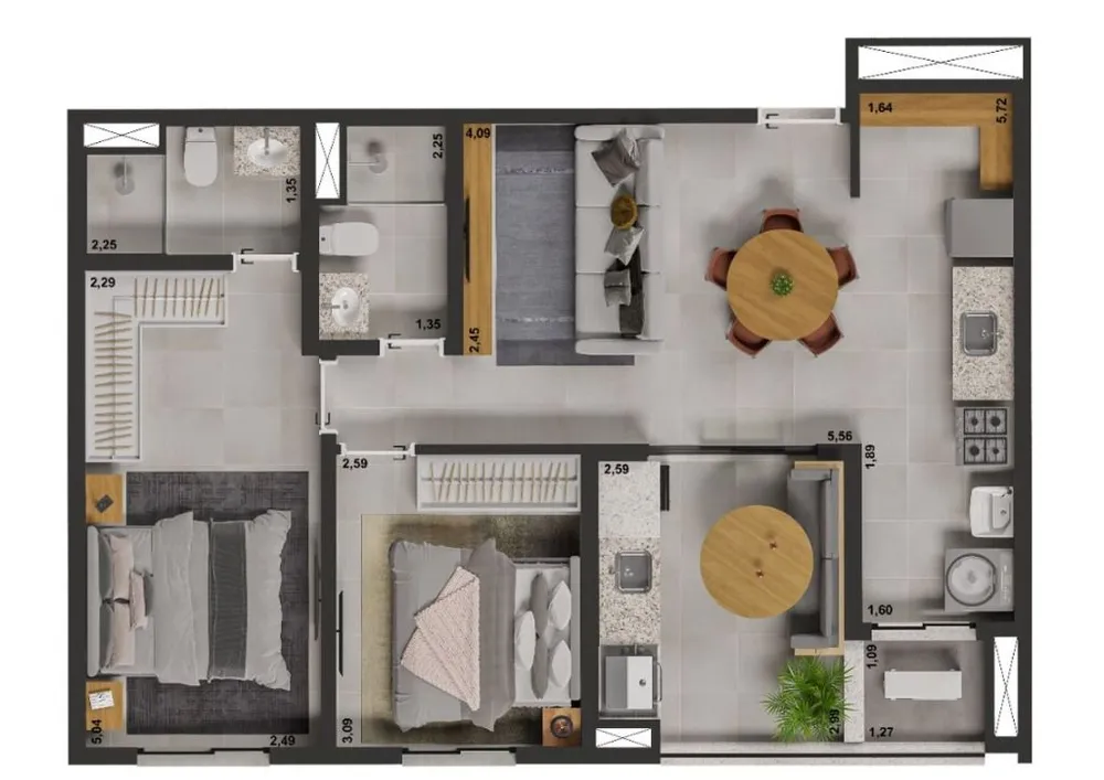 Apartamento, 2 quartos, 85 m² - Foto 2