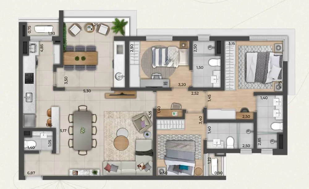Apartamento, 3 quartos, 108 m² - Foto 1