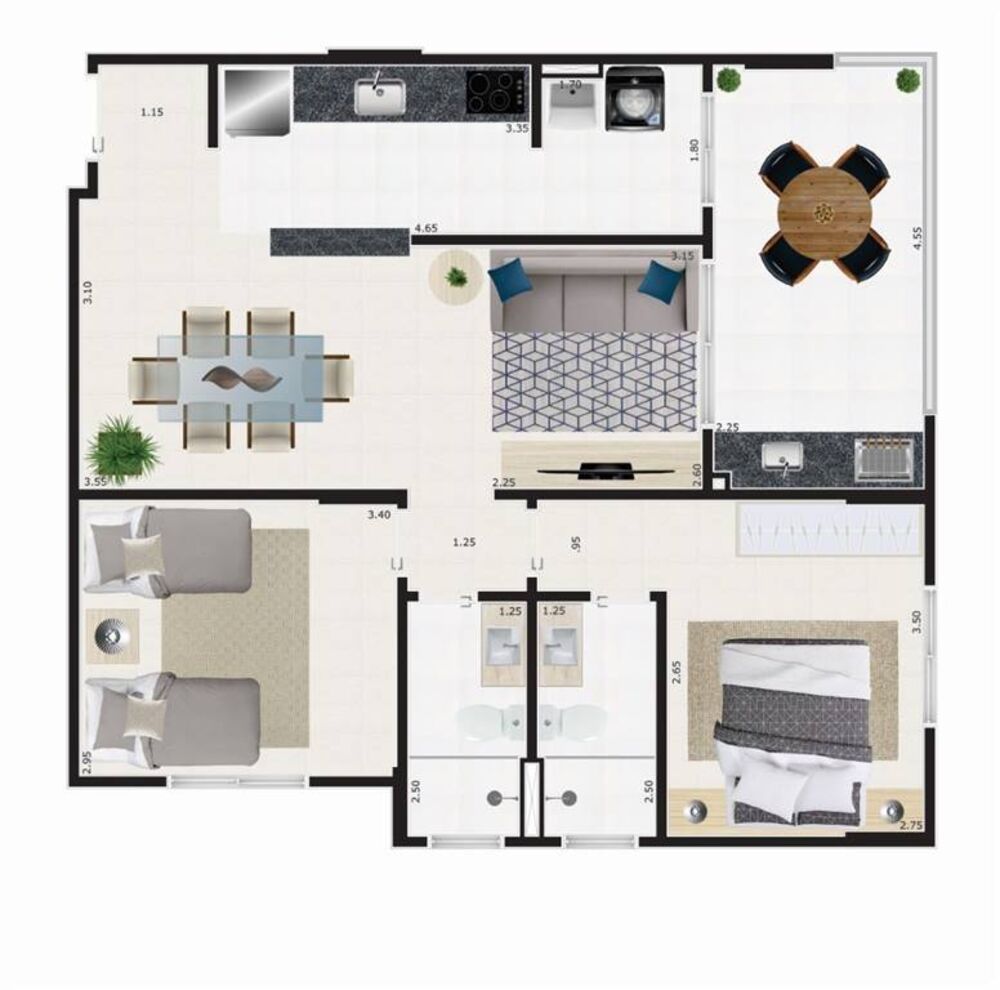 Apartamento, 2 quartos, 77 m² - Foto 3