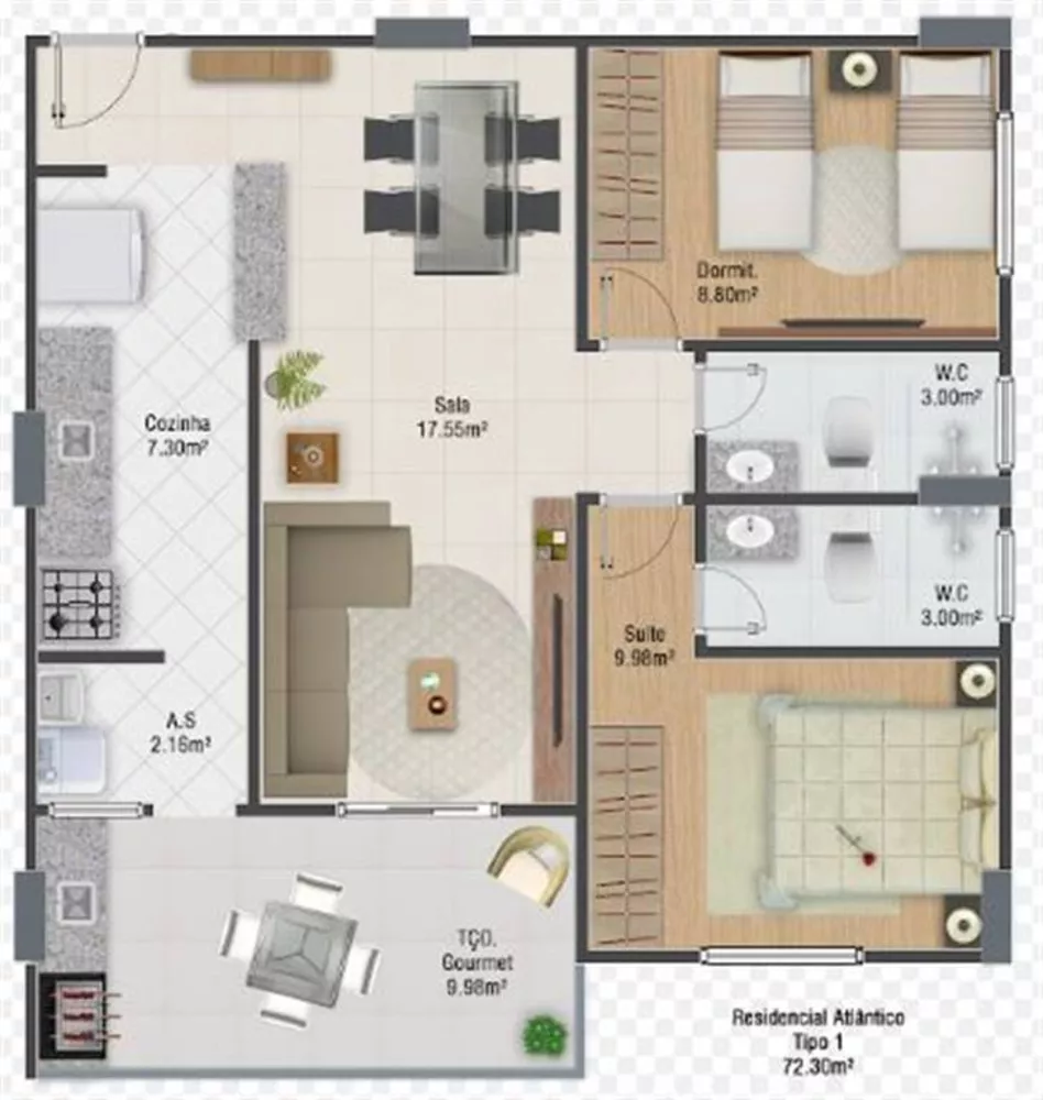 Apartamento à venda com 2 quartos, 72m² - Foto 4