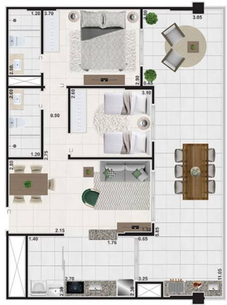 Apartamento, 2 quartos, 95 m² - Foto 1