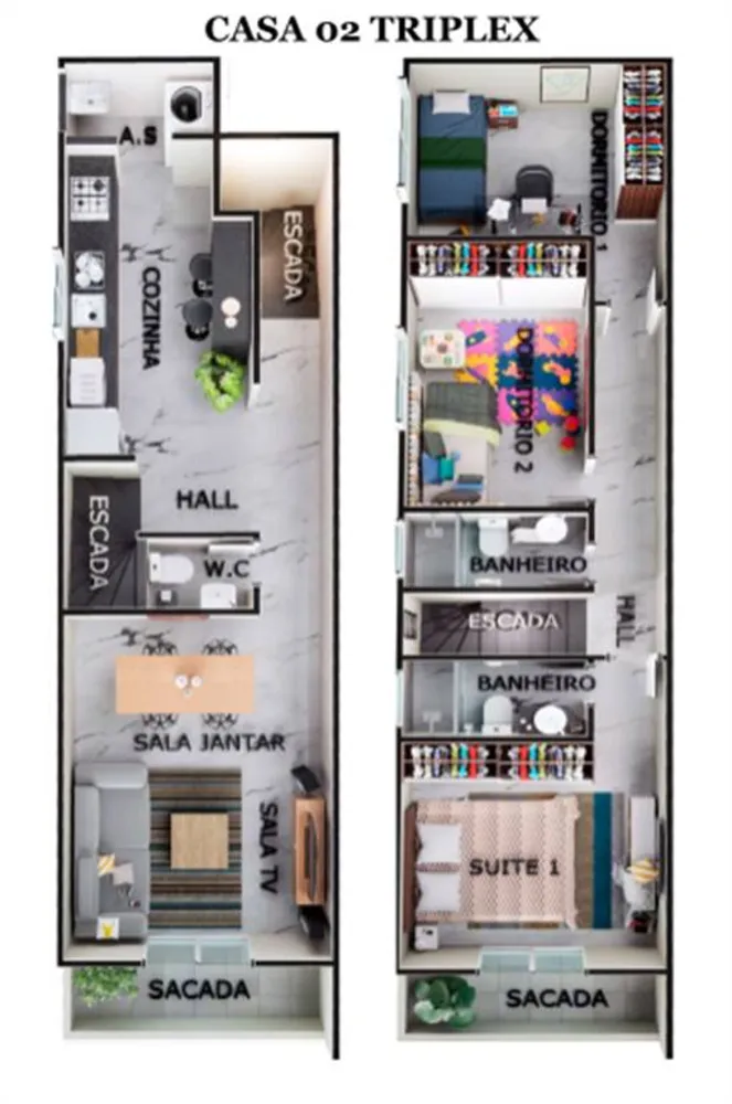 Sobrado, 3 quartos, 110 m² - Foto 1
