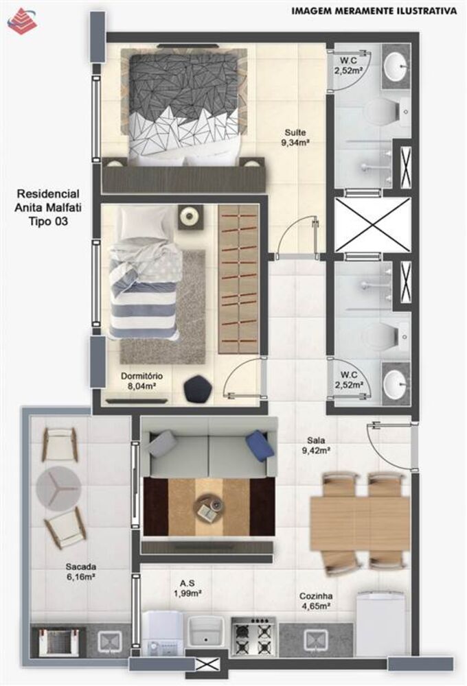 Apartamento, 2 quartos, 55 m² - Foto 4