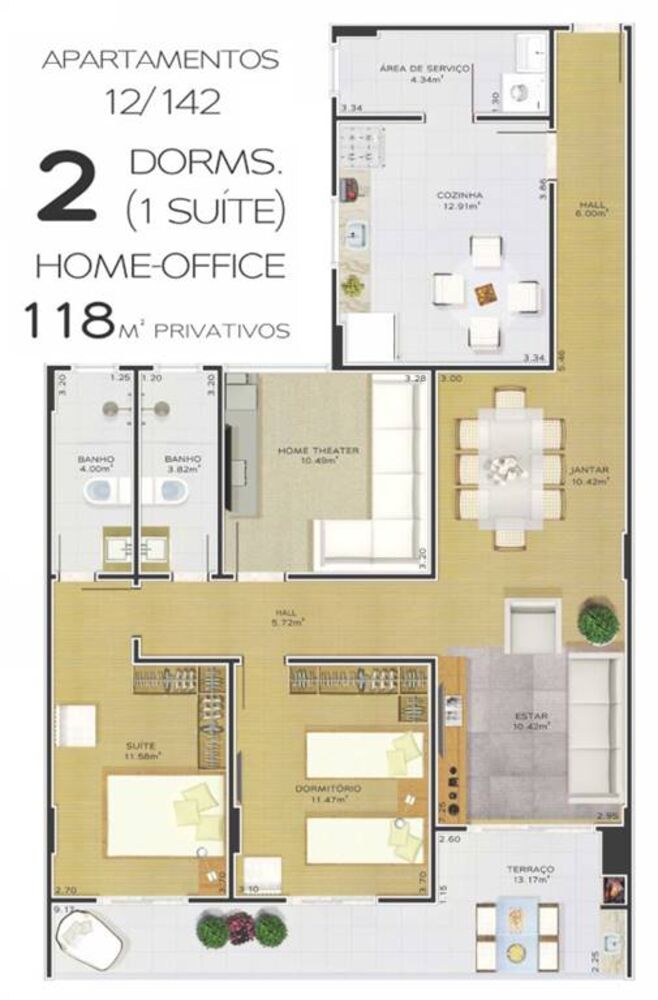 Apartamento, 3 quartos, 119 m² - Foto 2