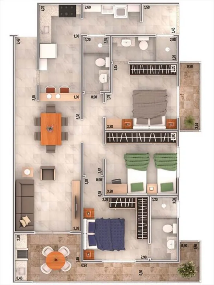 Apartamento, 3 quartos, 106 m² - Foto 3
