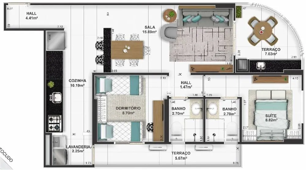 Apartamento, 2 quartos, 79 m² - Foto 1