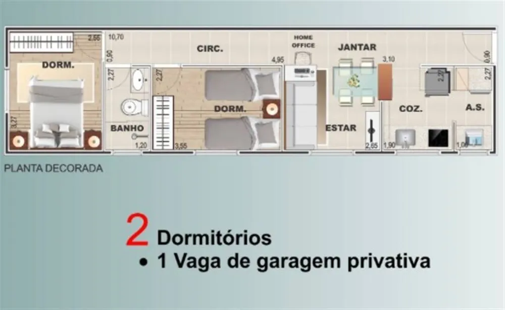 Apartamento, 2 quartos, 48 m² - Foto 1