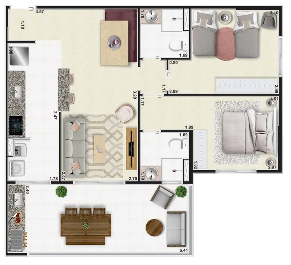 Apartamento, 2 quartos, 79 m² - Foto 1