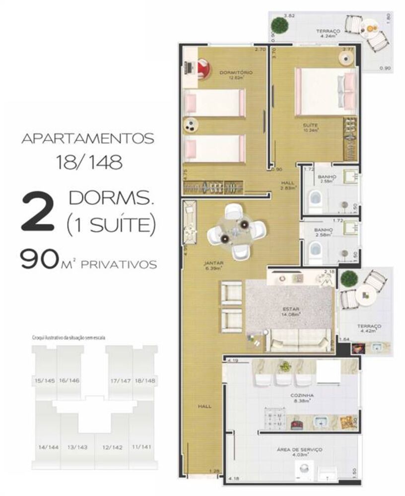 Apartamento, 2 quartos, 90 m² - Foto 3