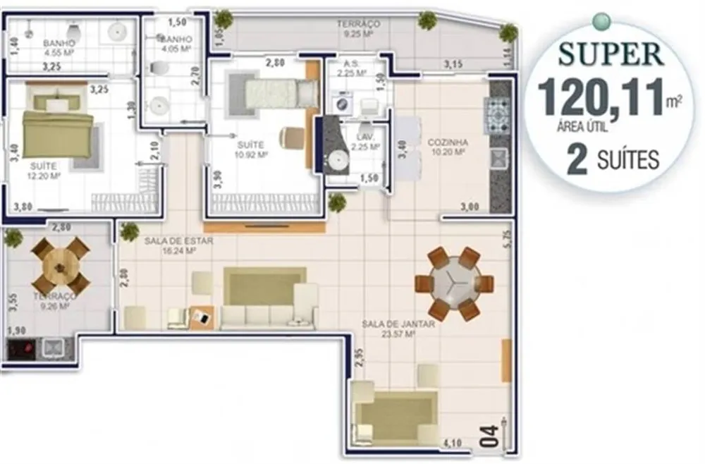 Apartamento, 2 quartos, 140 m² - Foto 2