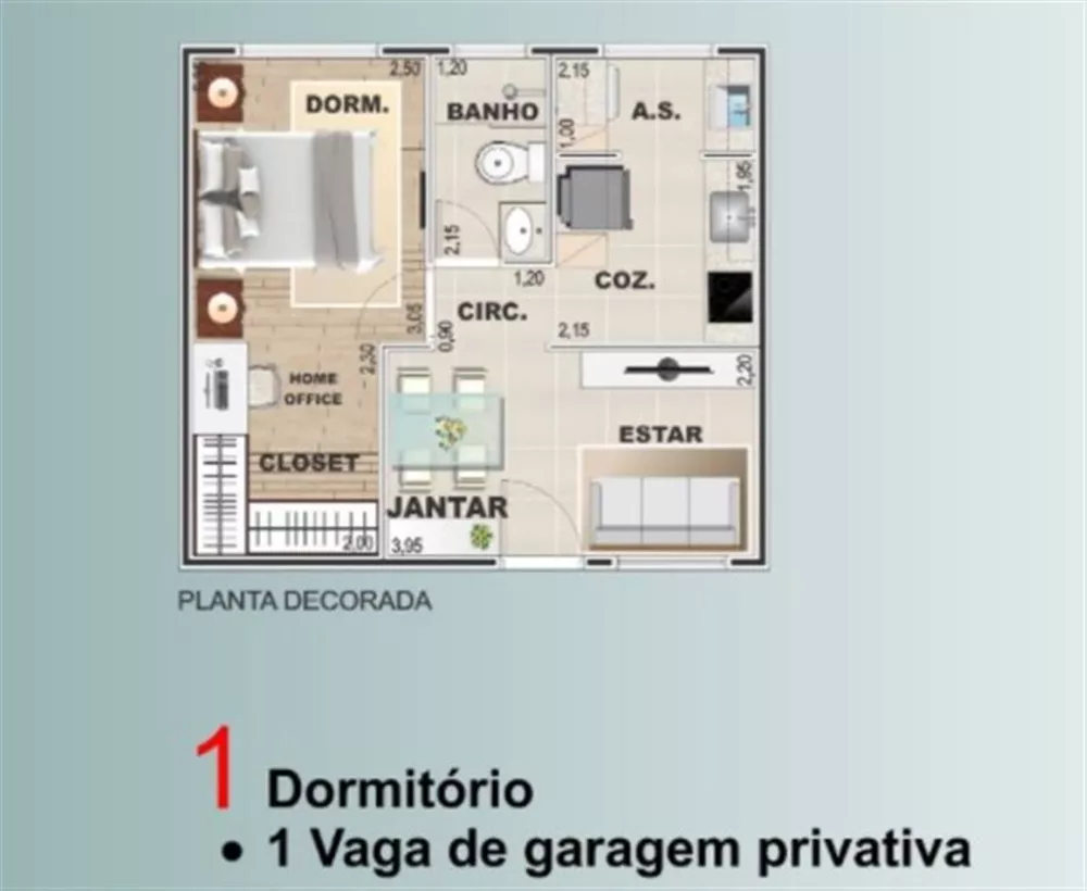 Apartamento, 1 quarto, 35 m² - Foto 2