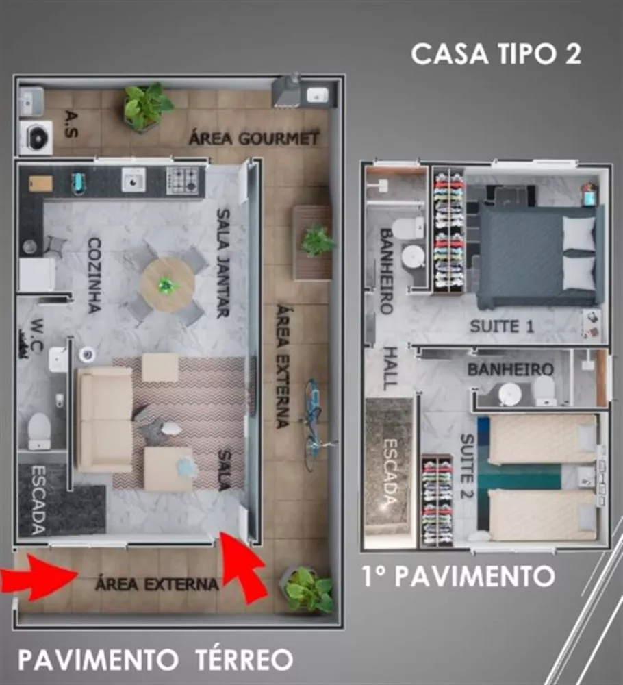 Casa, 2 quartos, 107 m² - Foto 3