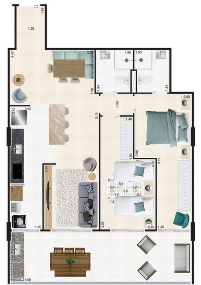 Apartamento, 2 quartos, 88 m² - Foto 1