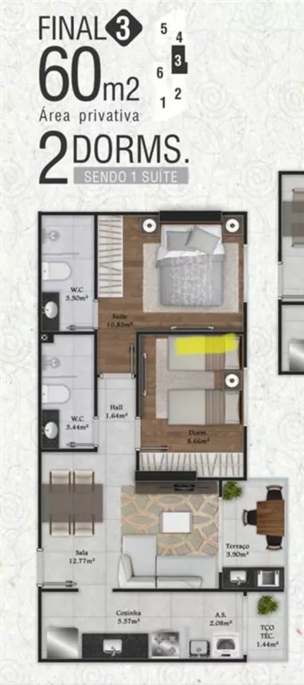 Apartamento, 2 quartos, 61 m² - Foto 4