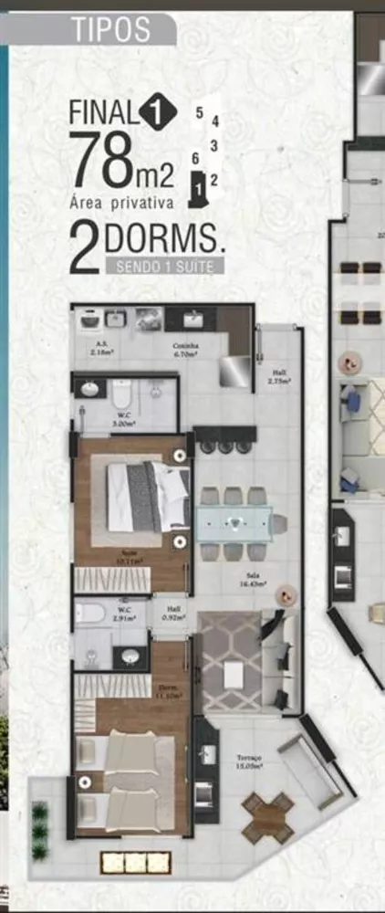 Apartamento, 2 quartos, 61 m² - Foto 2