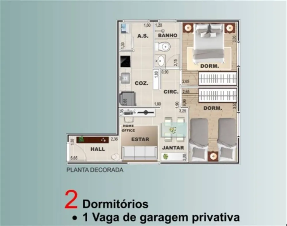 Apartamento, 2 quartos, 45 m² - Foto 1