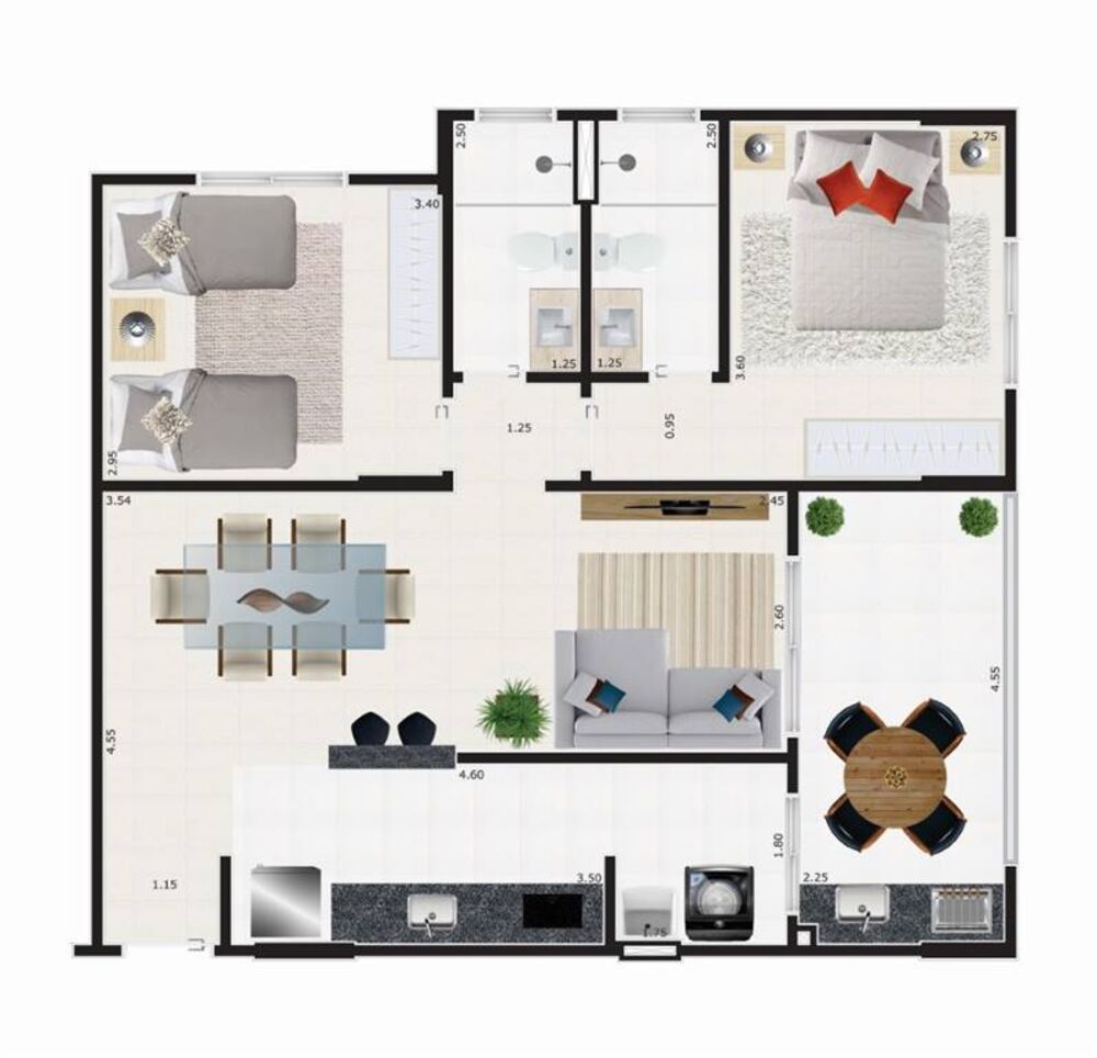 Apartamento, 2 quartos, 77 m² - Foto 2