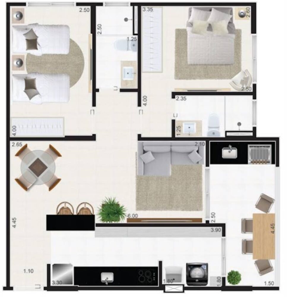 Apartamento, 2 quartos, 71 m² - Foto 2