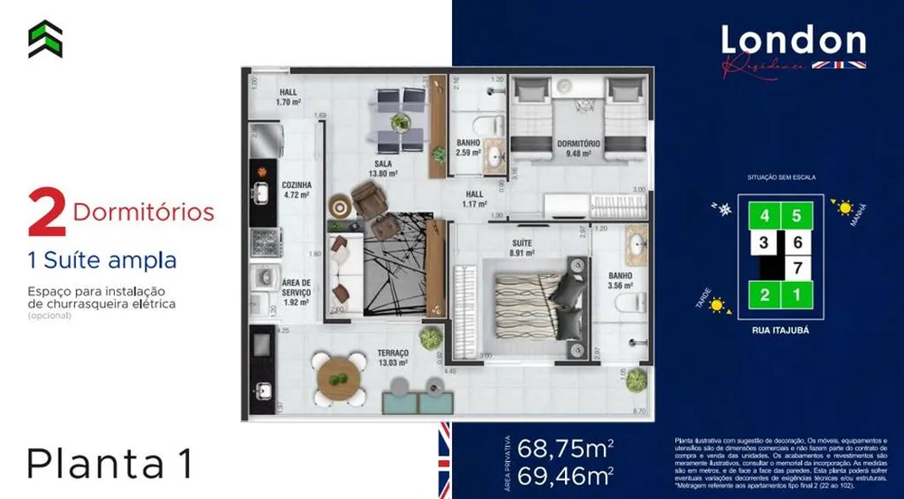 Apartamento, 2 quartos, 70 m² - Foto 3