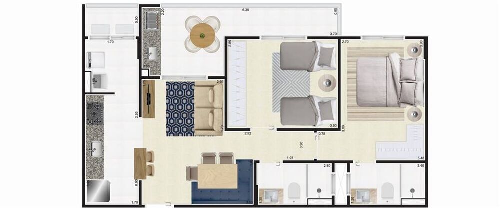 Apartamento, 2 quartos, 72 m² - Foto 3