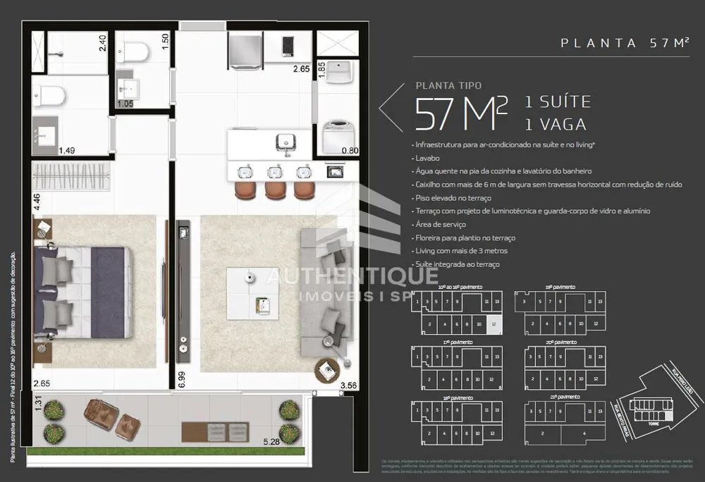 Apartamento, 1 quarto, 57 m² - Foto 10