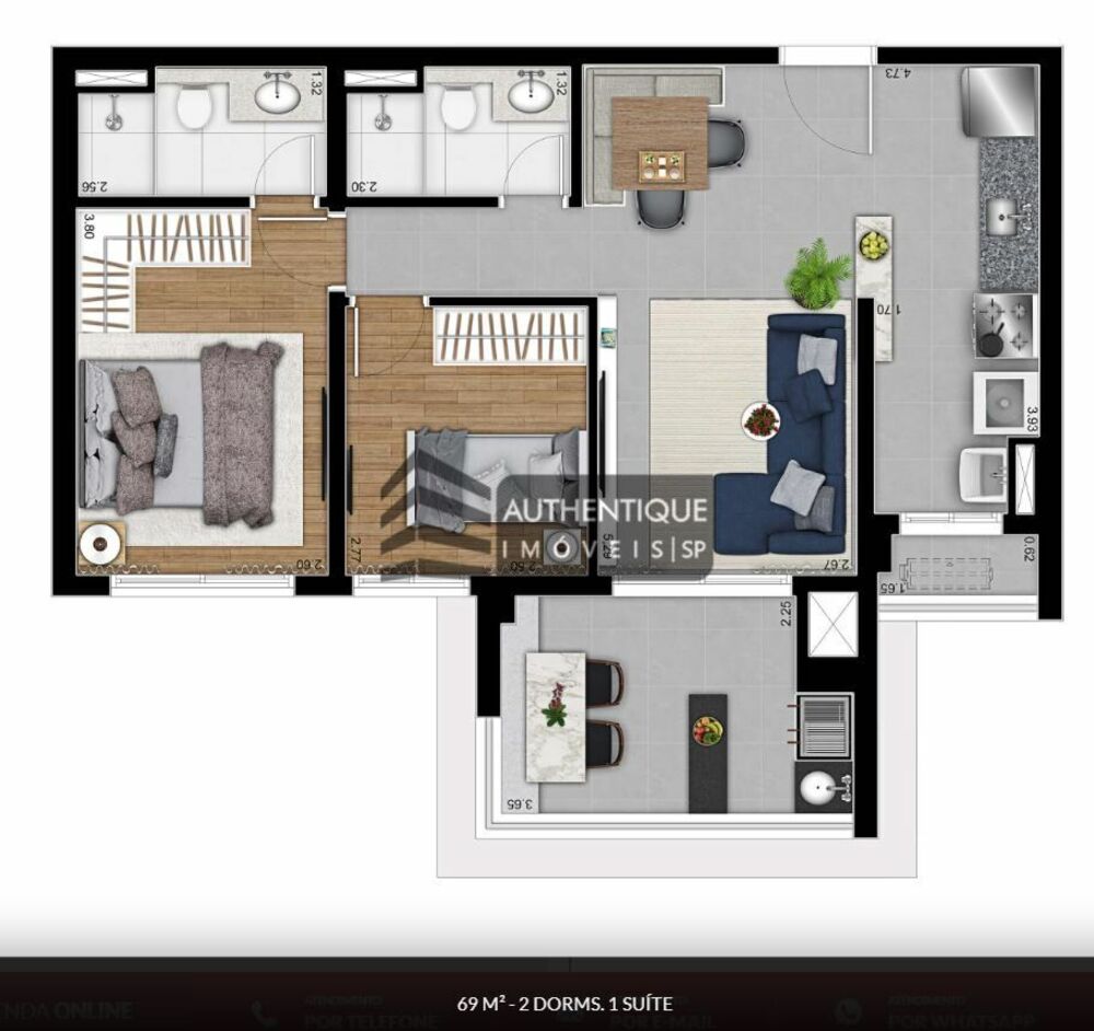 Apartamento, 3 quartos, 94 m² - Foto 2