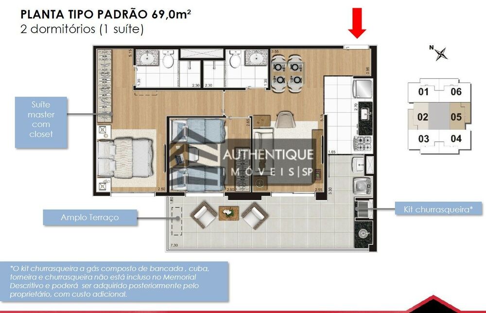Apartamento, 2 quartos, 69 m² - Foto 3