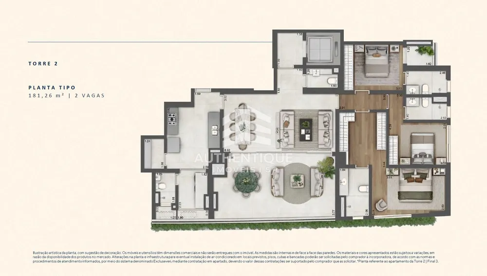 Apartamento, 3 quartos, 181 m² - Foto 2