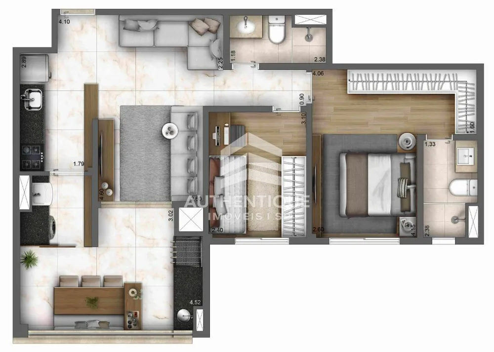 Apartamento, 2 quartos, 67 m² - Foto 2