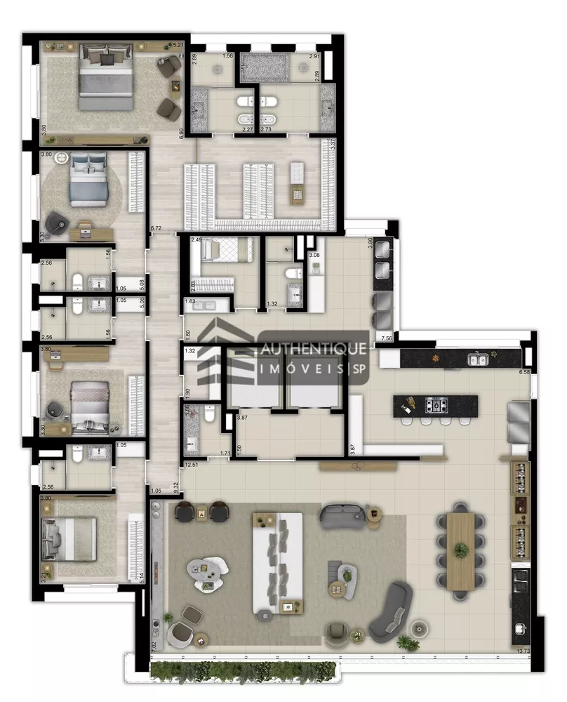 Apartamento, 3 quartos, 277 m² - Foto 6