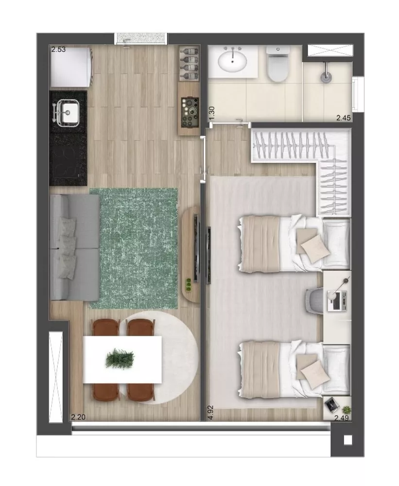 Apartamento, 1 quarto, 36 m² - Foto 7
