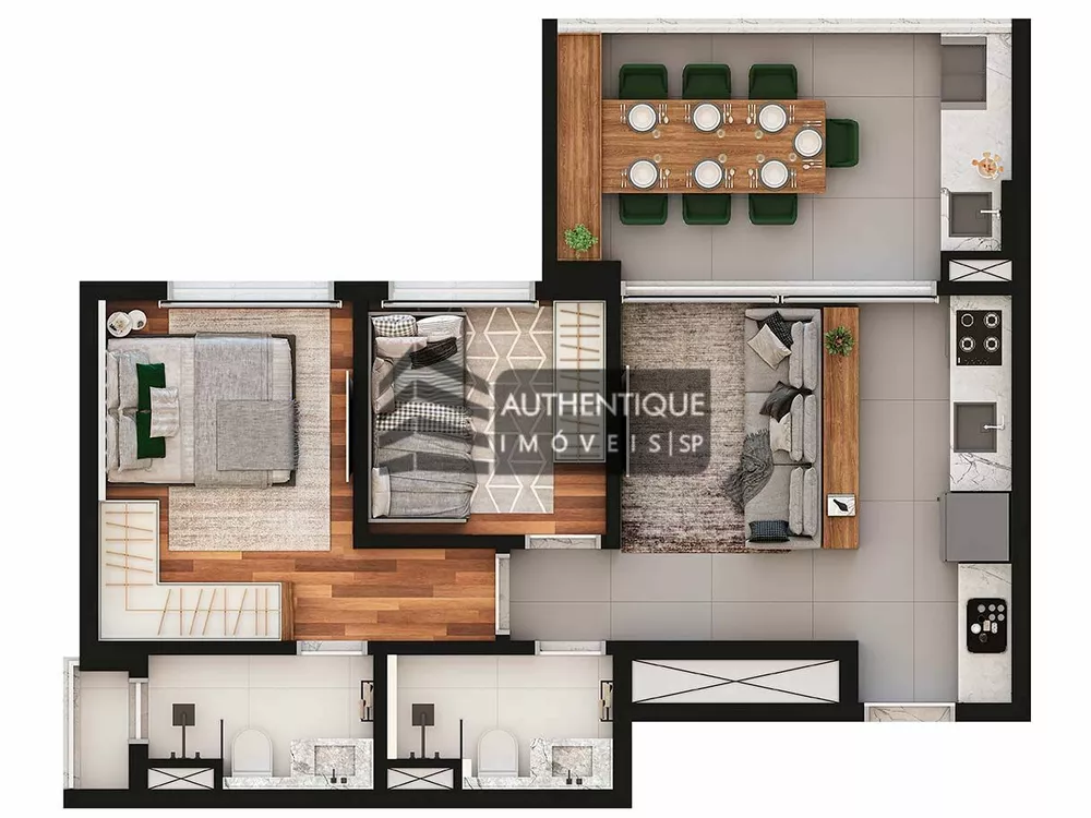Apartamento, 2 quartos, 56 m² - Foto 1