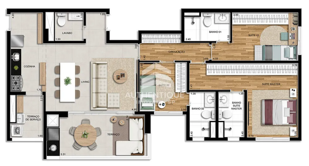 Apartamento, 3 quartos, 107 m² - Foto 9