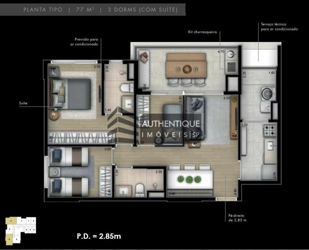 Apartamento, 3 quartos, 77 m² - Foto 23
