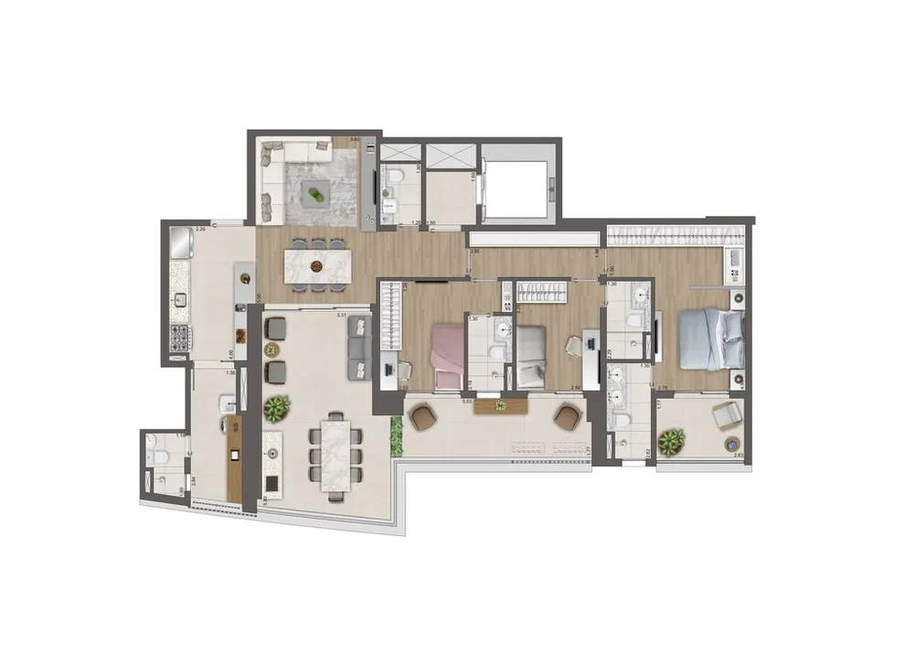 Apartamento, 3 quartos, 155 m² - Foto 1