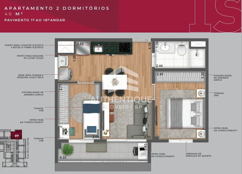 Apartamento, 1 quarto, 27 m² - Foto 16