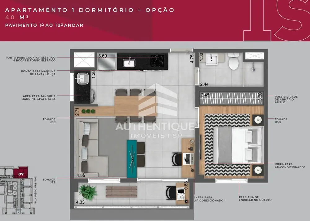 Apartamento, 1 quarto, 27 m² - Foto 17