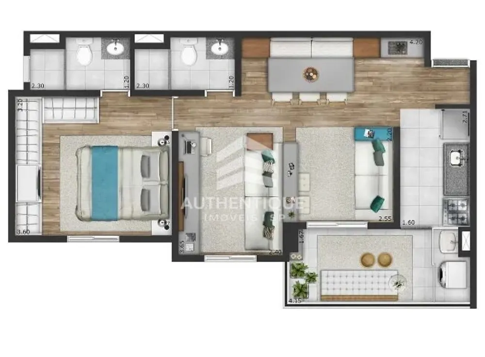 Apartamento, 1 quarto, 57 m² - Foto 56