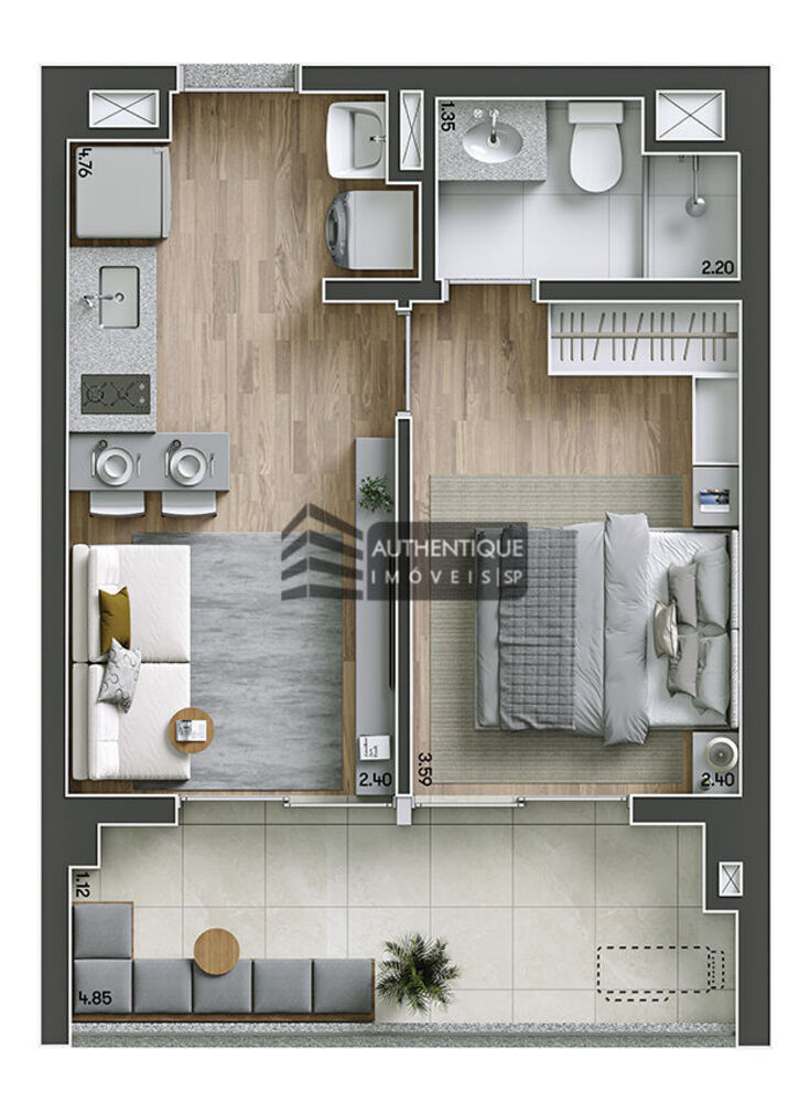 Apartamento, 1 quarto, 38 m² - Foto 8