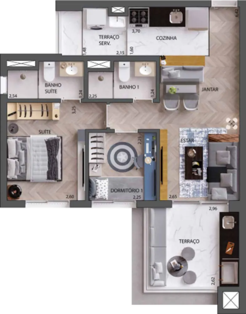 Apartamento, 2 quartos, 60 m² - Foto 7