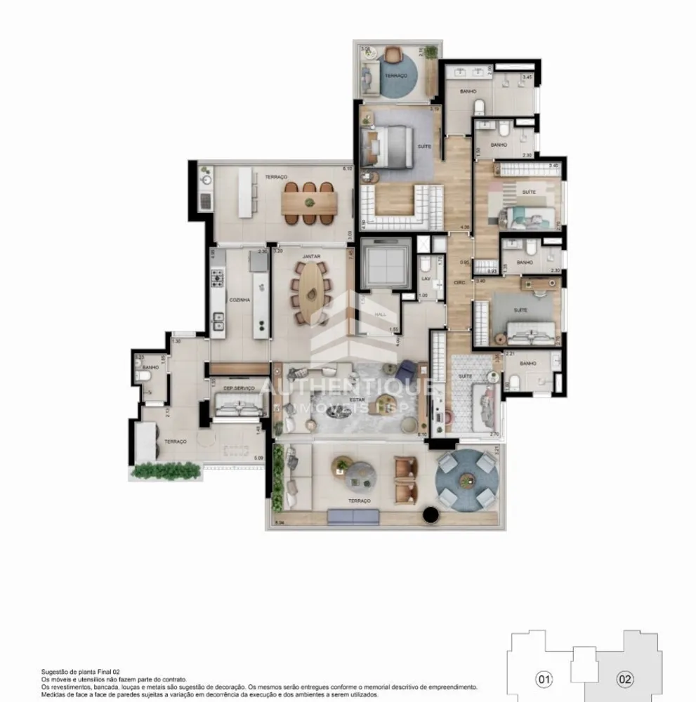 Apartamento, 4 quartos, 232 m² - Foto 2