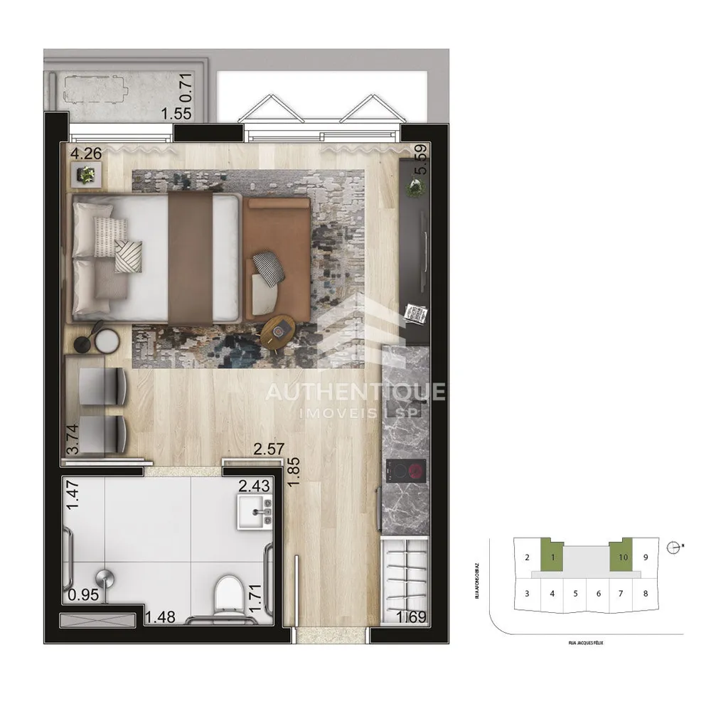 Apartamento, 1 quarto, 53 m² - Foto 16