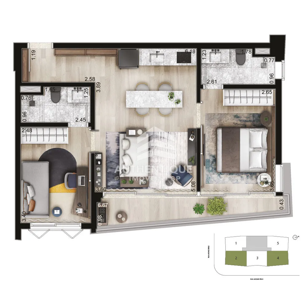 Apartamento, 1 quarto, 53 m² - Foto 15