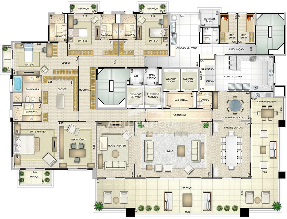 Apartamento, 4 quartos, 983 m² - Foto 8