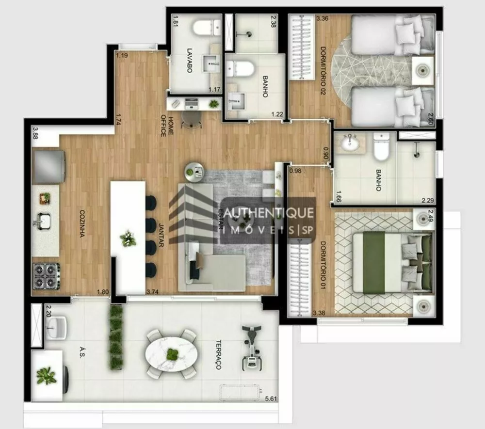 Apartamento à venda com 2 quartos, 114m² - Foto 14