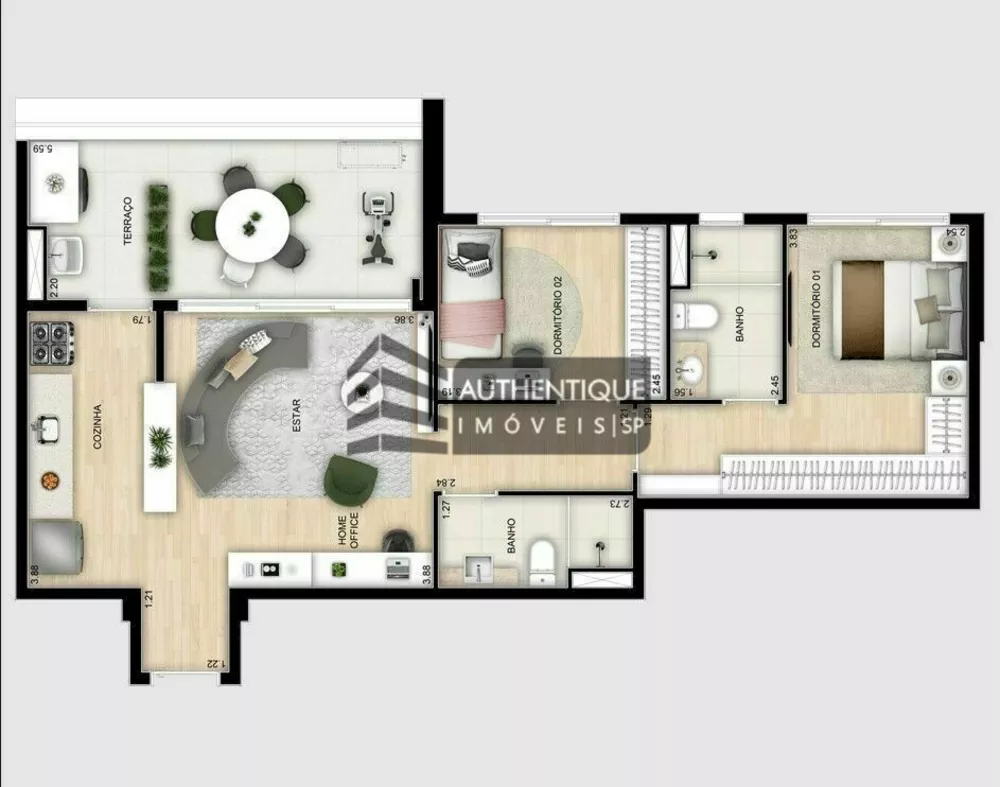 Apartamento à venda com 2 quartos, 114m² - Foto 15