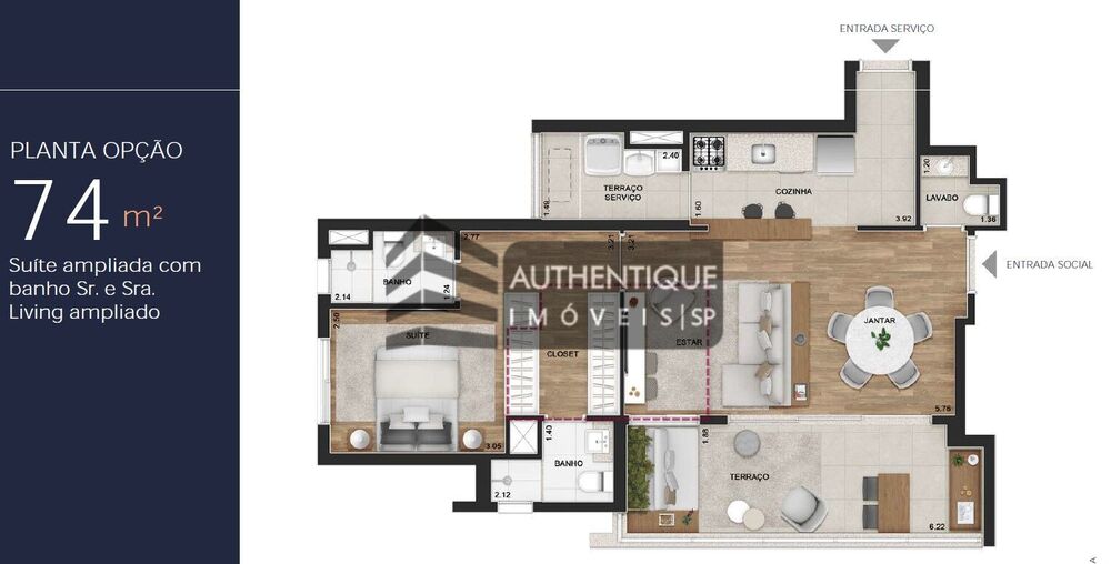 Apartamento, 2 quartos, 74 m² - Foto 12