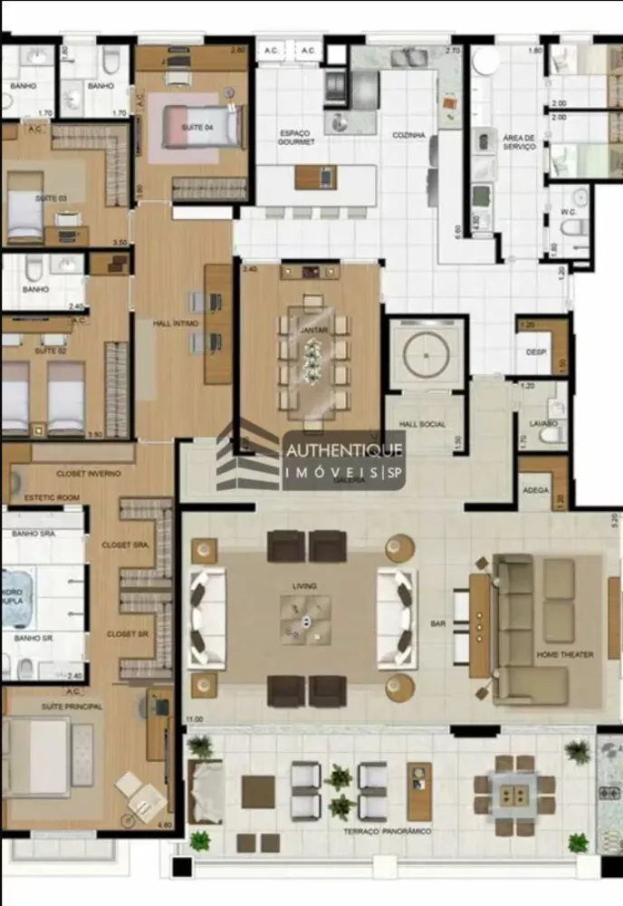 Apartamento à venda com 4 quartos, 310m² - Foto 7