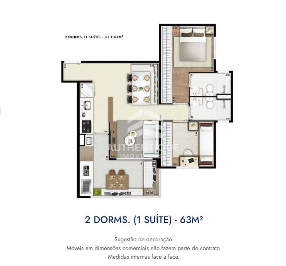 Apartamento, 2 quartos, 61 m² - Foto 3